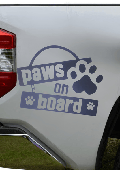 TeMaRo™ Vehicle Decals - Paws On Board (21X30cm)