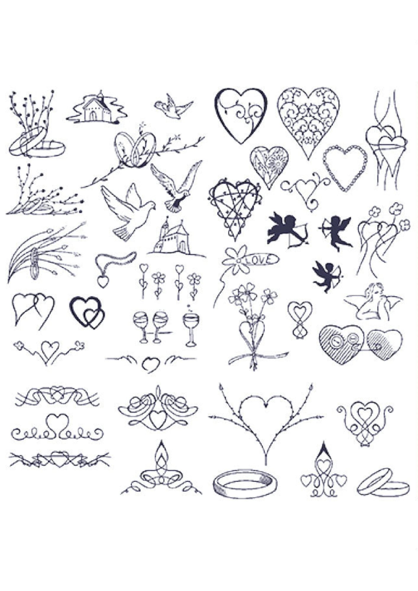 TeMaRo™ Wedding Tattoo Sheet