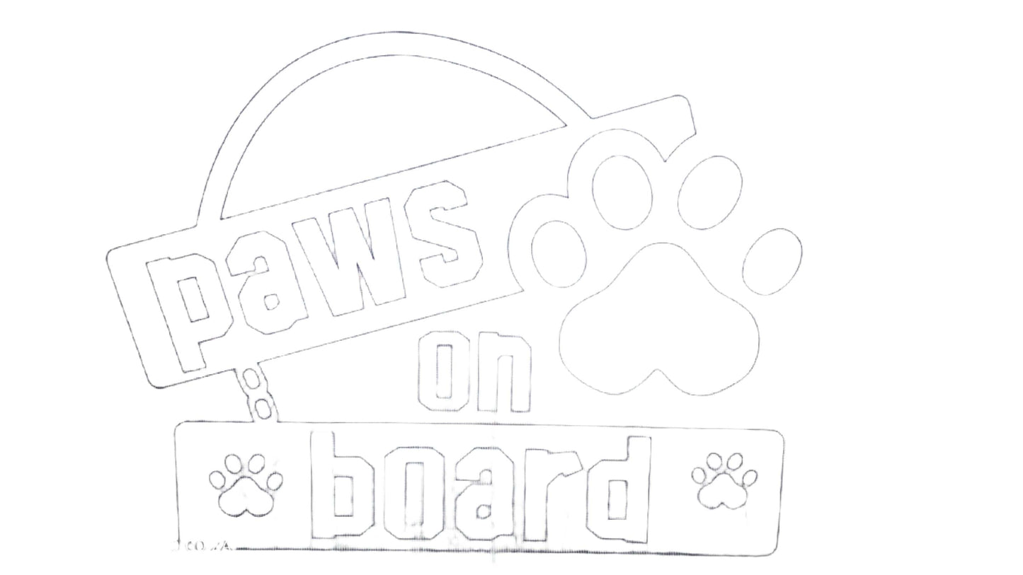 TeMaRo™ White Vehicle Decals - Paws On Board (21X30cm)