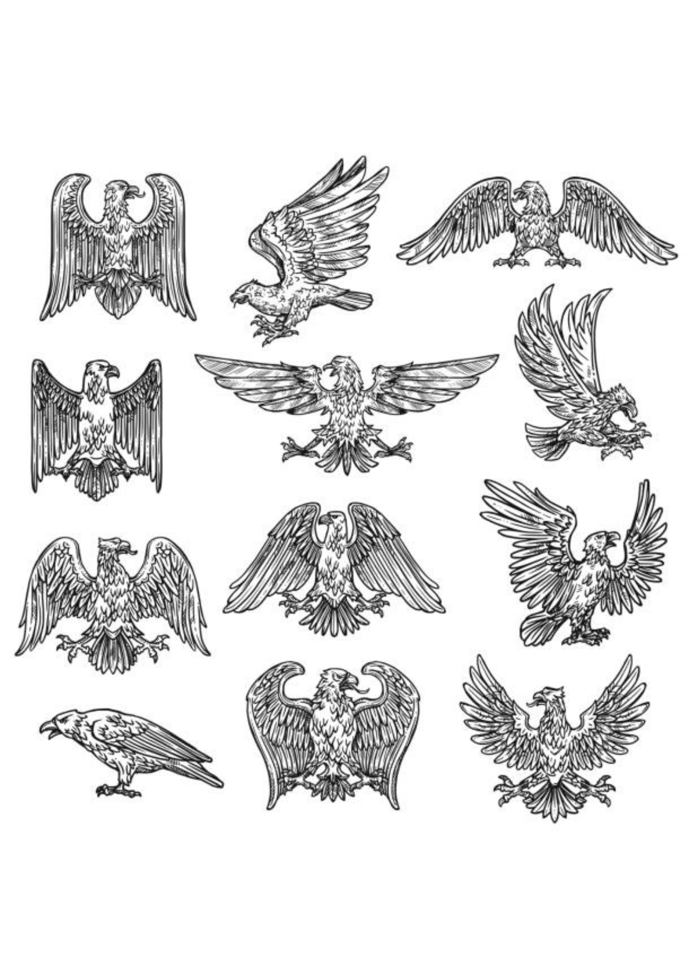 TeMaRo™ Wings Tattoos Sheet