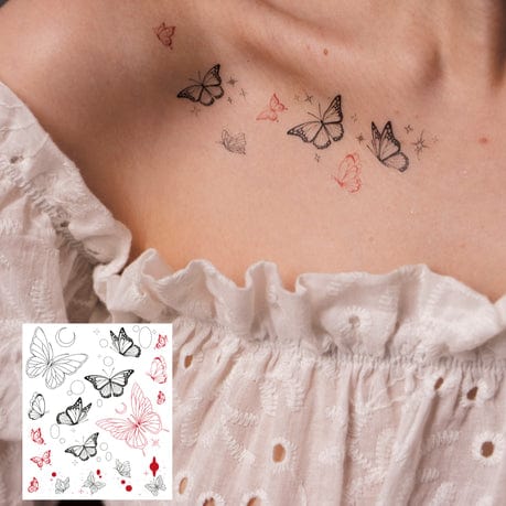 TeMaRo™ Women's Temporary Neck Tattoos - Butterfly