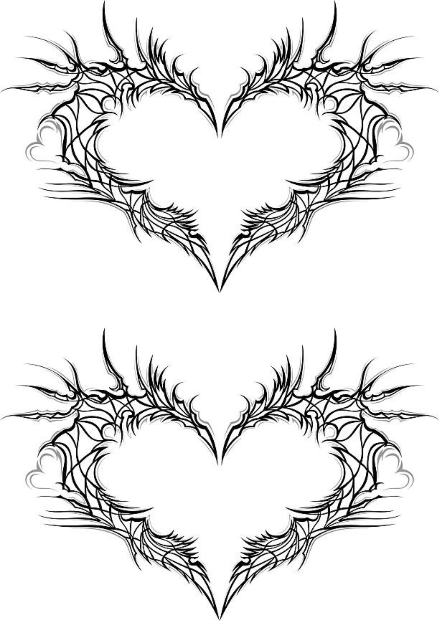 TeMaRo™ Women Tattoos Chest - 2 X Tribal Hearts