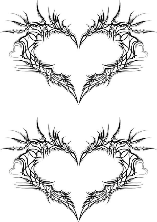 TeMaRo™ Women Tattoos Chest - 2 X Tribal Hearts