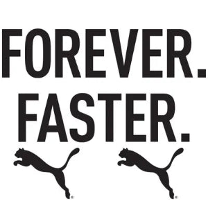 Puma logo temporary tattoos with 'Forever. Faster.' text on a white background