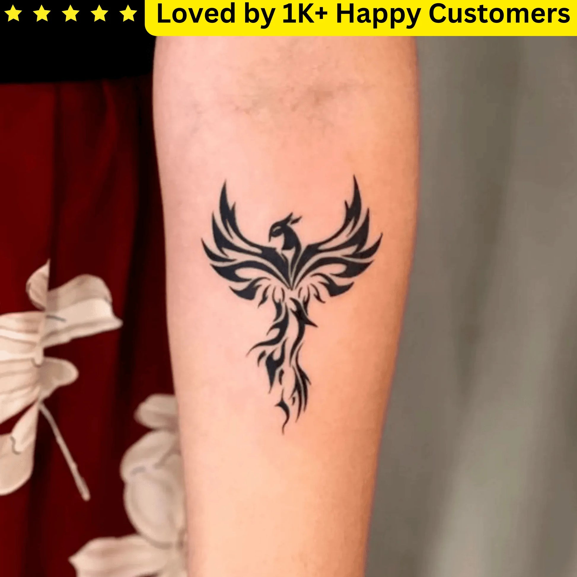 Phoenix Tattoo Arm – Bold, Fiery Temporary Tattoo 