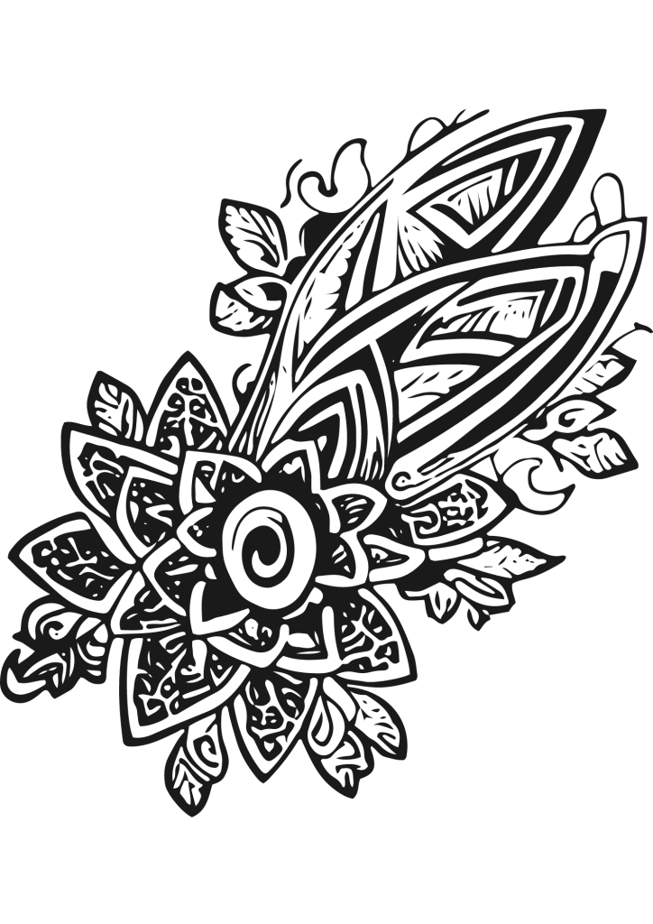 Tribal Tattoo with Flowers - TeMaRo™