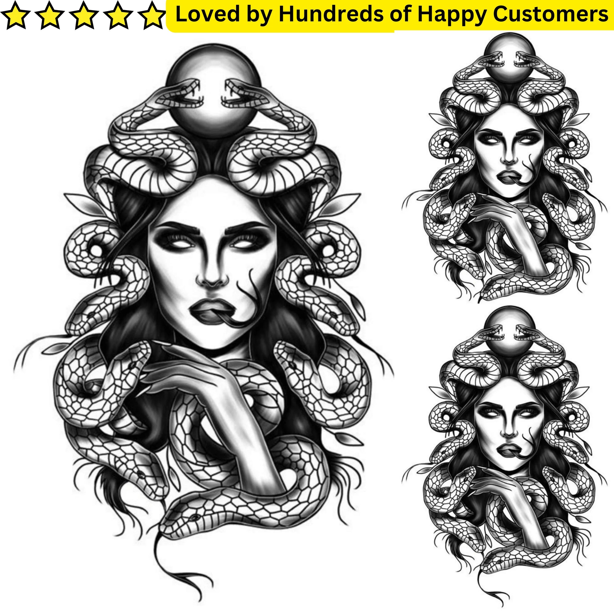 Tattoos on The Back - Medusa Head