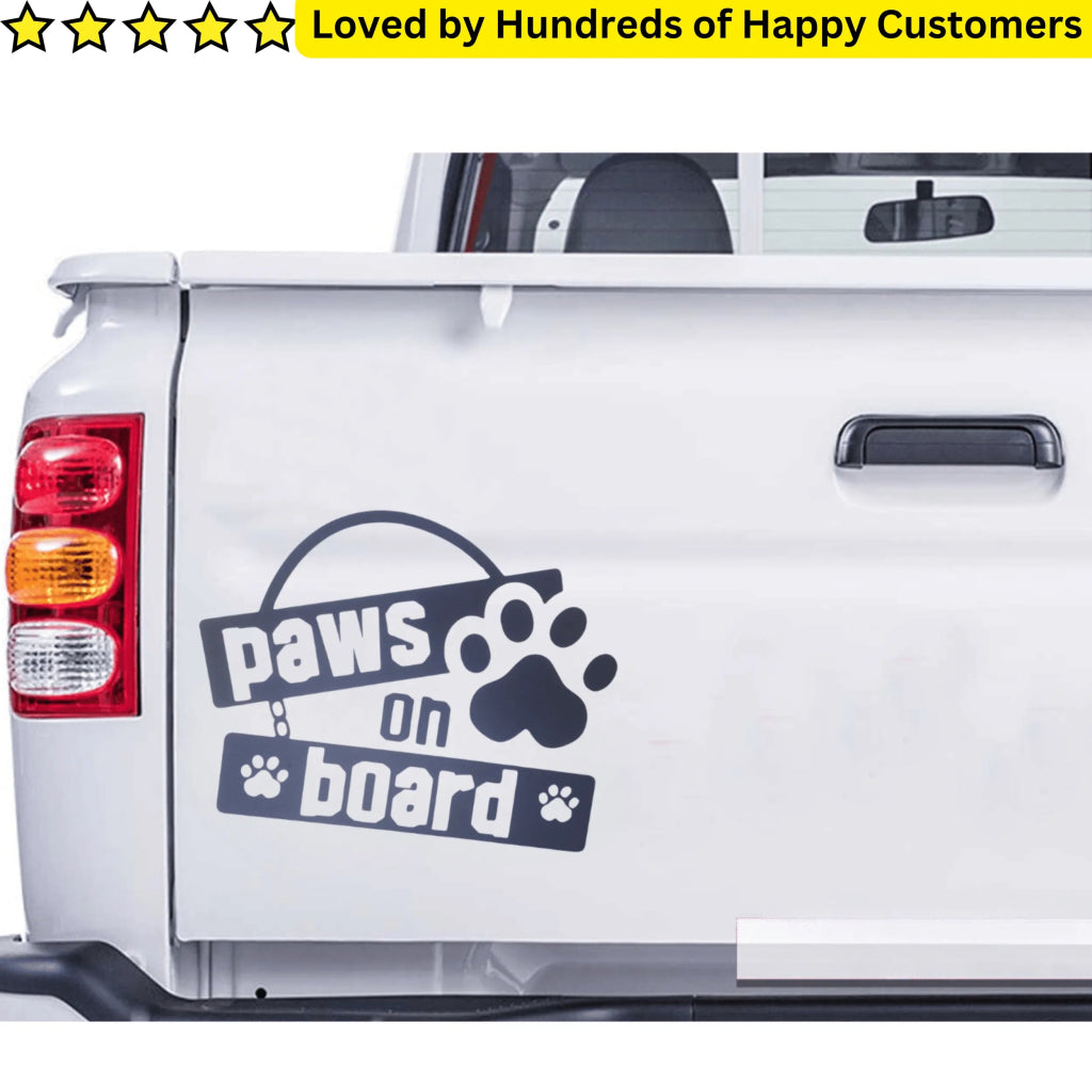Vehicle Decals - Paws On Board (21X30cm) - TeMaRo™