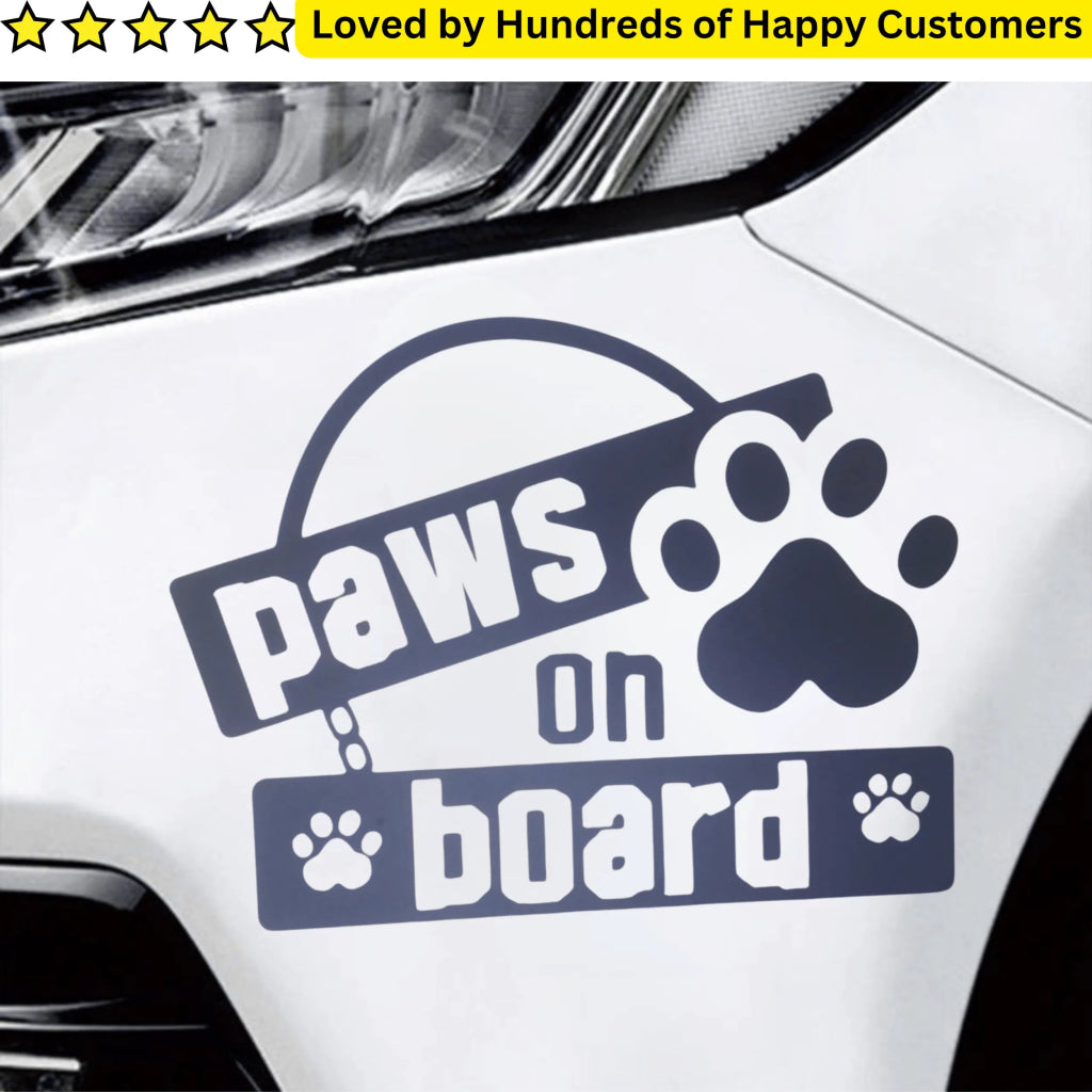 Vehicle Decals - Paws On Board (21X30cm) - TeMaRo™