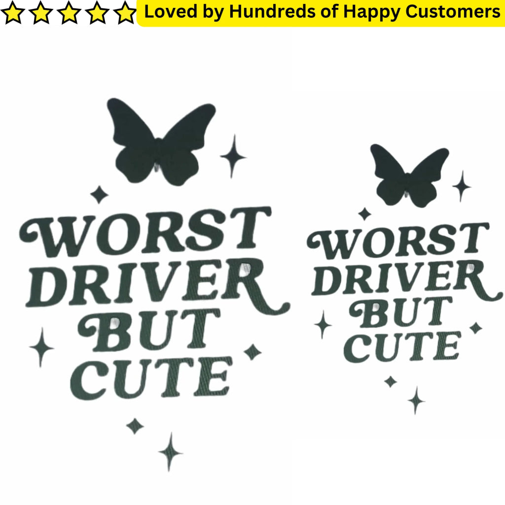Vinyl Car Stickers South Africa - Worse Driver But Cute - TeMaRo™