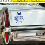 Vinyl Car Stickers South Africa - Worse Driver But Cute - TeMaRo™