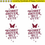 Vinyl Car Stickers South Africa - Worse Driver But Cute - TeMaRo™