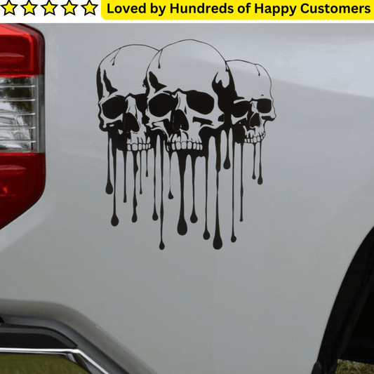 Car Sticker Design - Skull Vinyl Embellishments (22.34x26.15cm)