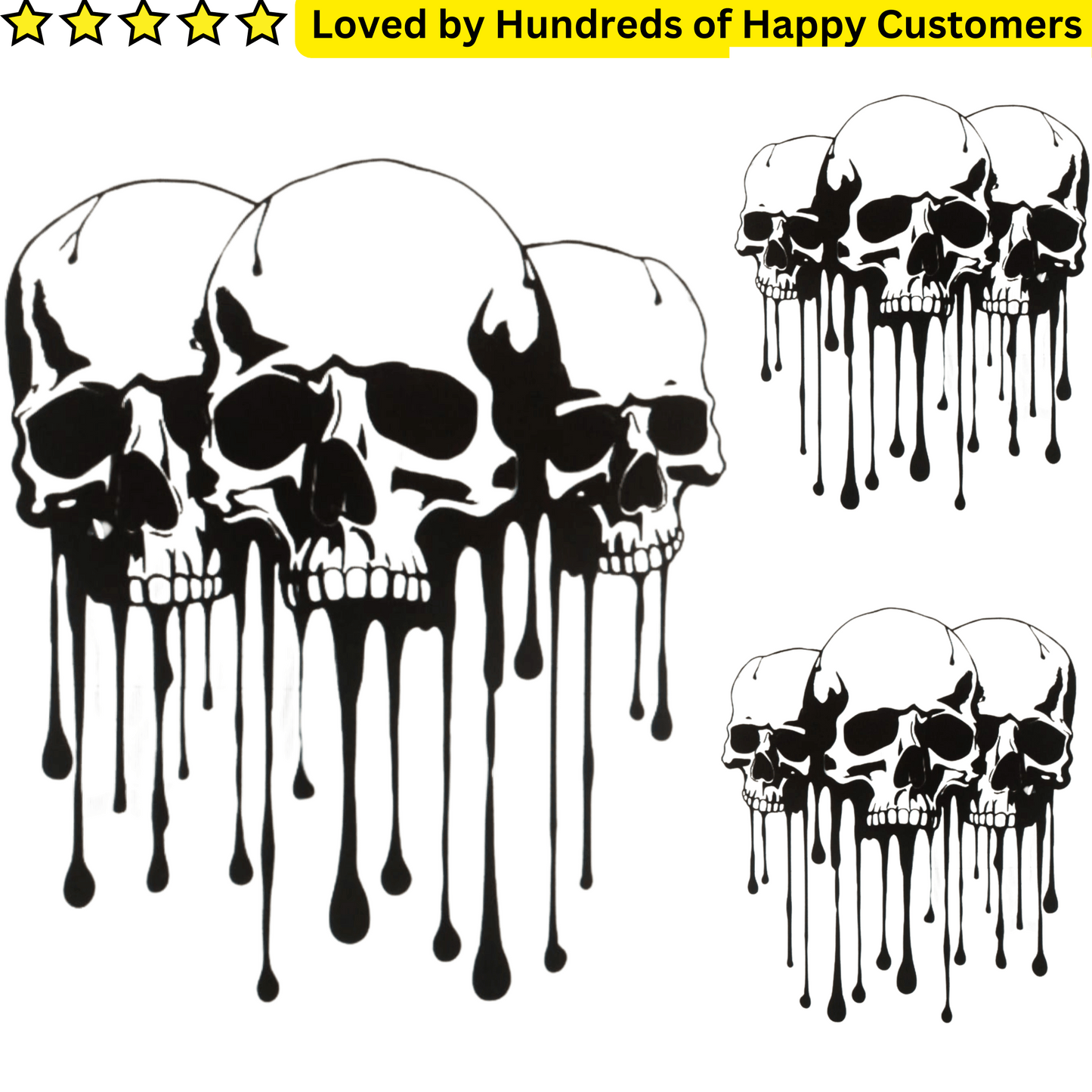 Car Sticker Design - Skull Vinyl Embellishments (22.34x26.15cm)