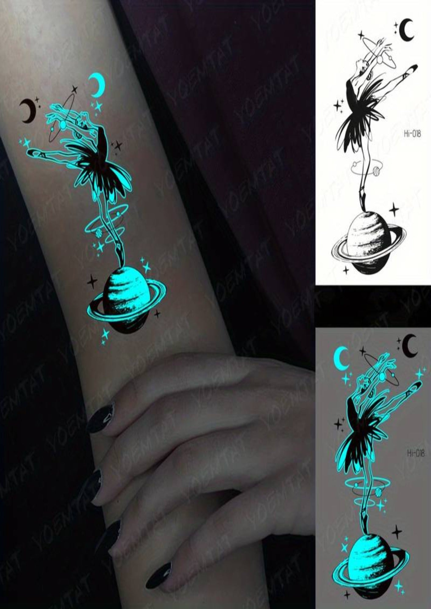 Amazon.com: d'IRIS studio Blacklight Temporary Tattoos – 1 Sheet Koi Fish  Design Body Art | Festival Accessories Glow Party Supplies | 7.2” x 5.2” UV  Reactive Temp Tattoos Great for EDM EDC
