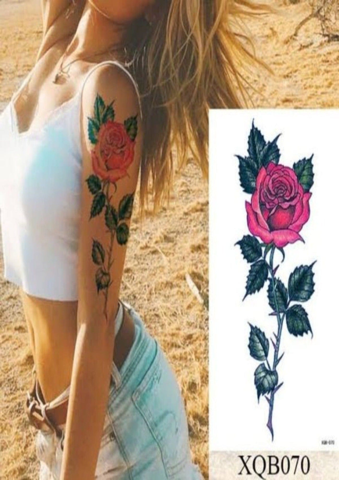 TeMaRo 21cm X 15cm (Not an A4 size) Best Tattoos Stickers Flowers for Arms