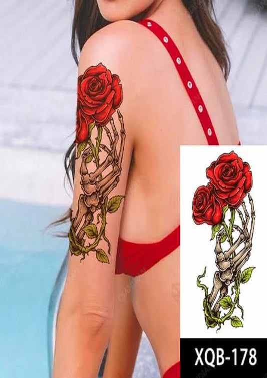 TeMaRo 21cm X 15cm (Not an A4 size) Fake Tattoos Johannesburg Sticker Roses