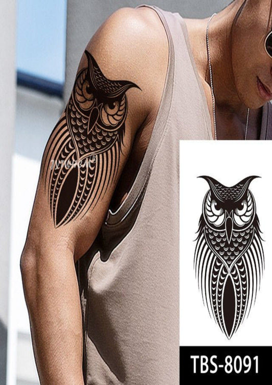 TeMaRo 21cm X 15cm (Not an A4 size) Tattoo Sticker Bird Owl