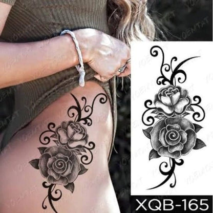 TeMaRo 21cm X 15cm (Not an A4 size) Tattoo Stickers Near Me - Rose