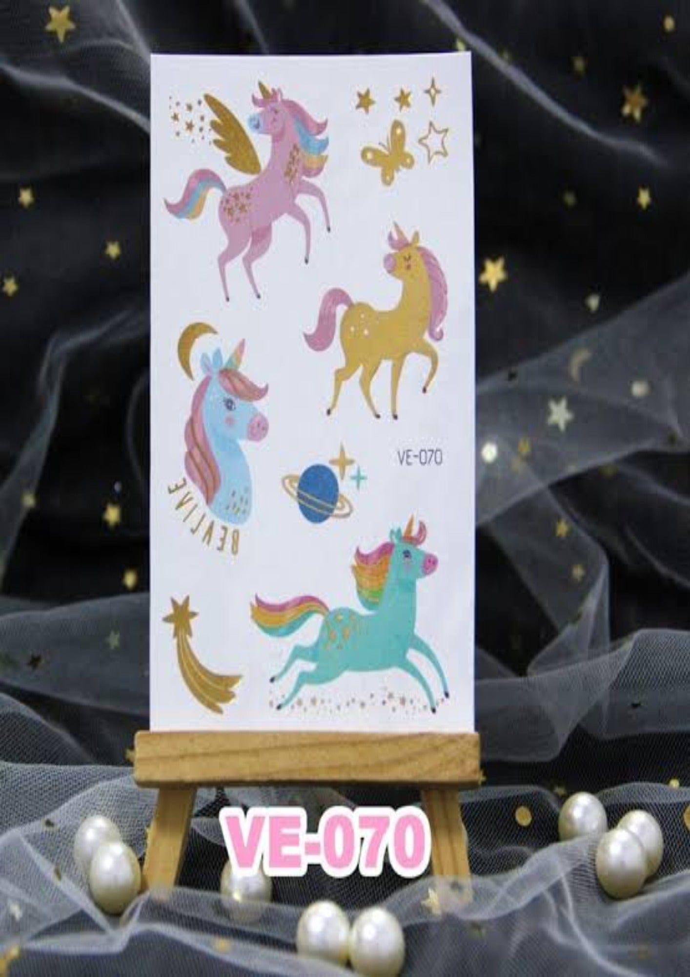 TeMaRo 3cm X 5cm (Not an A4 size) Pony Temporary Tattoo Sheets