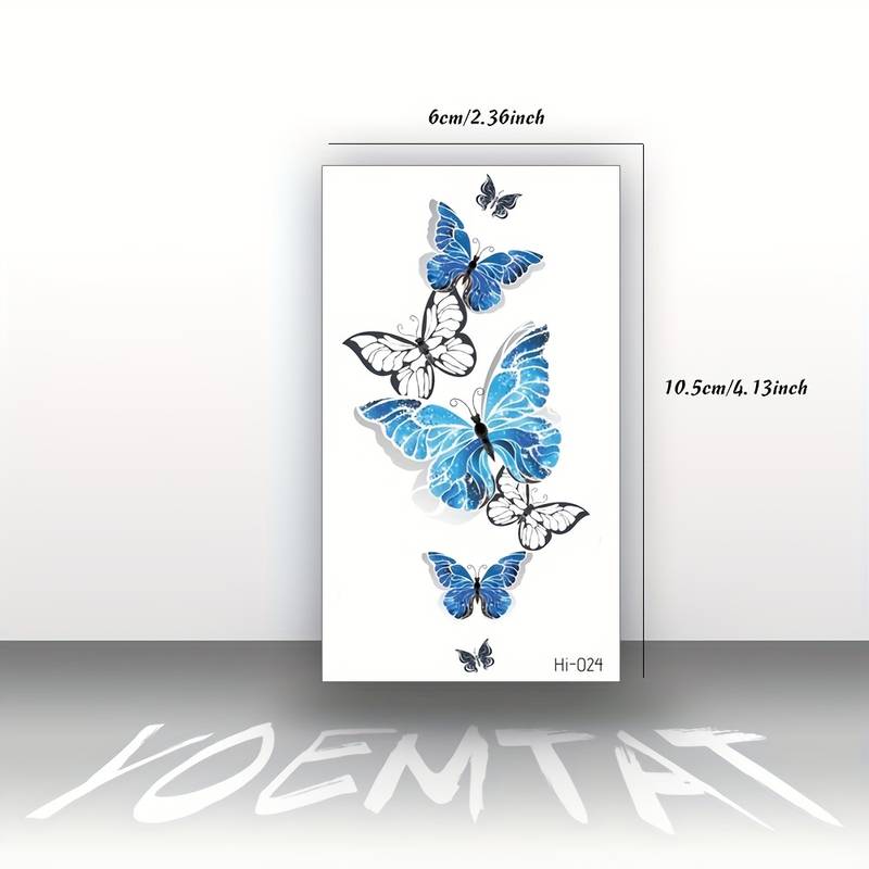 TeMaRo 3cm X 5cm (Not an A4 size) Tattoos with Flowers Luminous Sticker