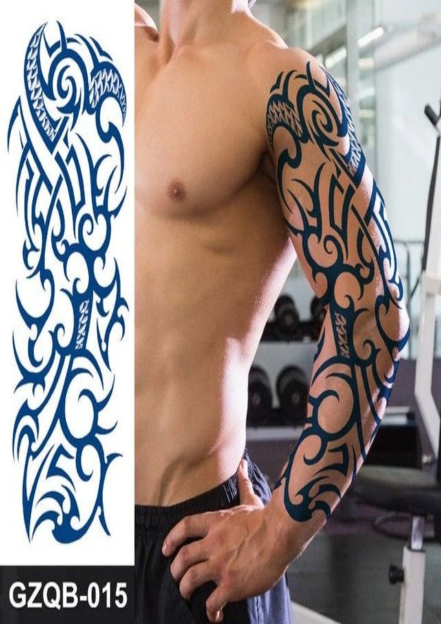 TeMaRo 48cm X 17cm (Not an A4 size) Semi Permanent Fake Tattoo Realistic