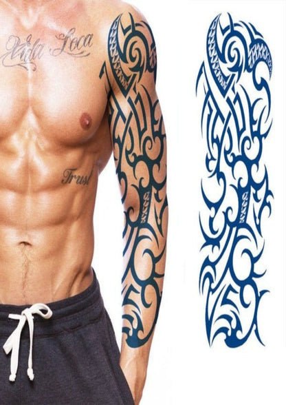 TeMaRo 48cm X 17cm (Not an A4 size) Semi Permanent Fake Tattoo Realistic