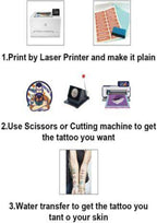 TeMaRo™ 50 X Laserjet Printer Tattoo Papers 50 Units of Printable Tattoo Paper for Laser Printers