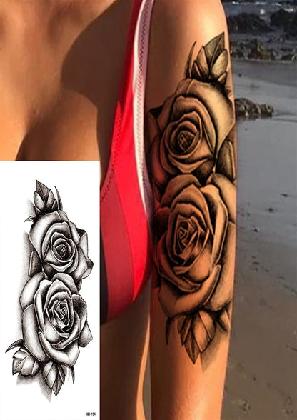 TeMaRo Custom Temporary Tattoos GZX091 21cm X 15cm (Not an A4 size) Rose Tattoos on Back Sticker