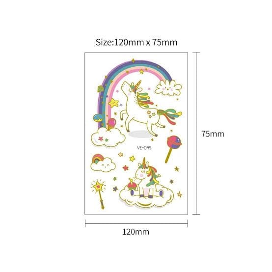 TeMaRo Custom Temporary Tattoos XQB 12cm X 7.5cm (Not an A4 size) Fake Tattoos for Sale Near Me Kids Pony