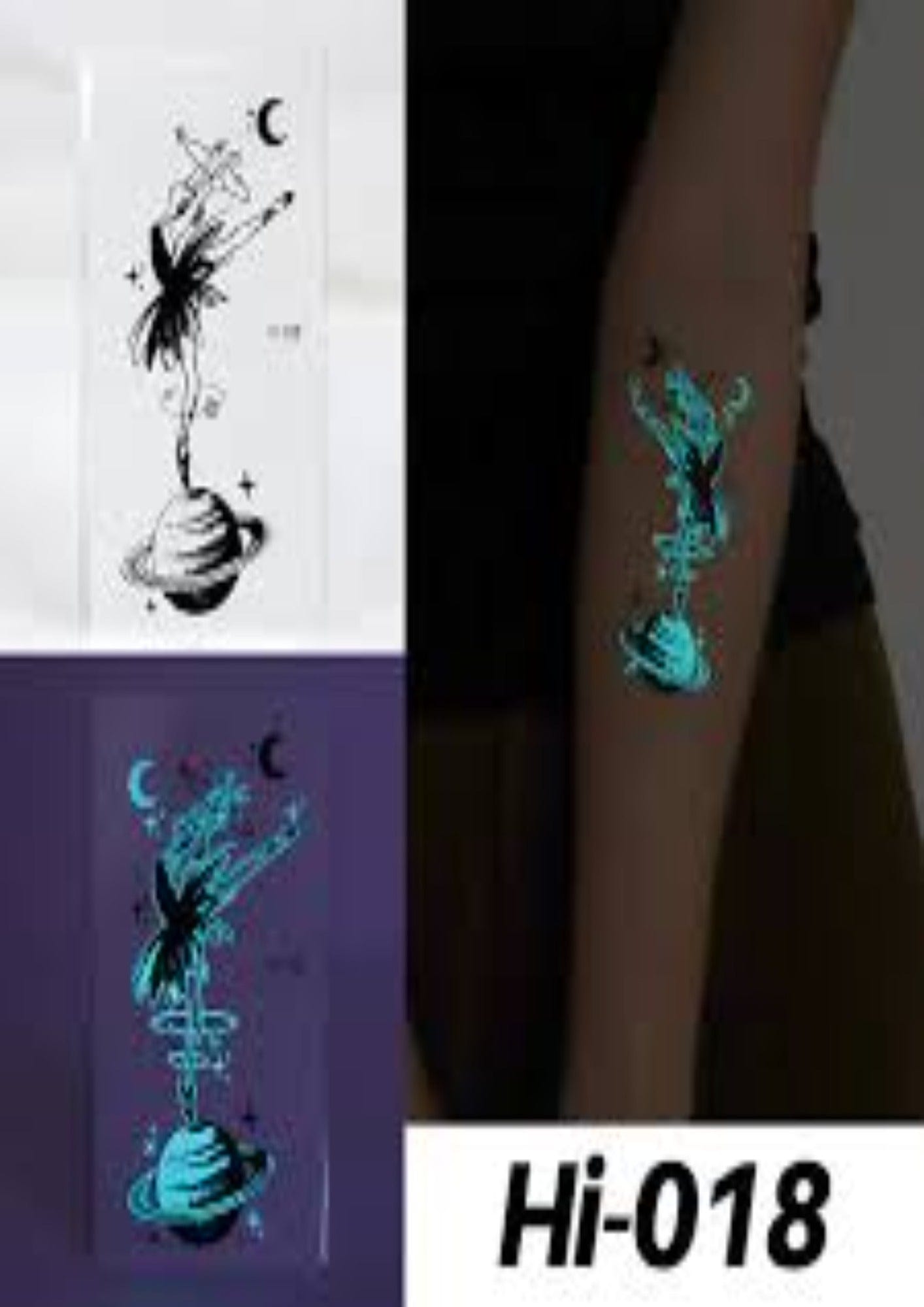 TeMaRo Tattoo Sticker 3cm X 5cm (Not an A4 size) Galaxy Fake Tattoos South Africa Luminous