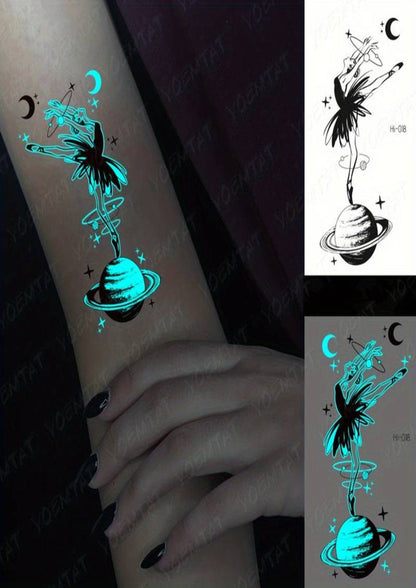 TeMaRo Tattoo Sticker 3cm X 5cm (Not an A4 size) Galaxy Fake Tattoos South Africa Luminous