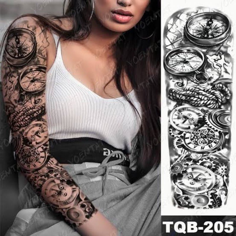 Temporary Tattoos Sticker Mechanical Clocks - TeMaRo